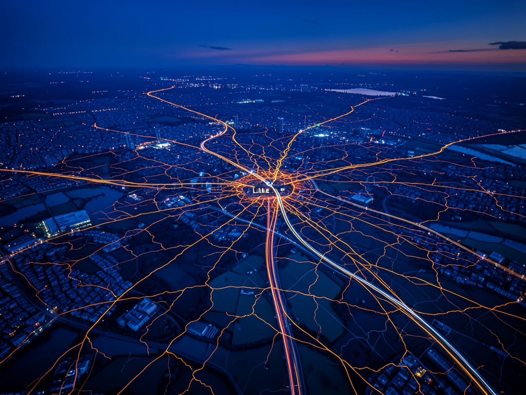 R&eacute;seau autoroutier Hauts-de-France vu du ciel
